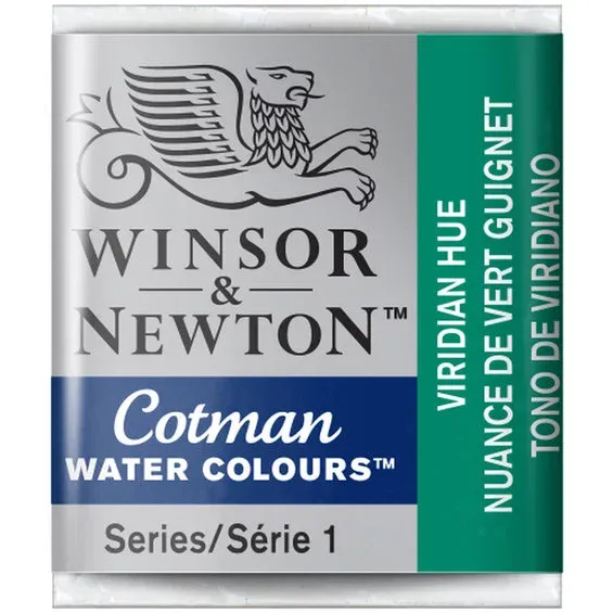 Populärt val Winsor & Newton Cotman akvarellfärg halvkopp Viridian Hue 696
