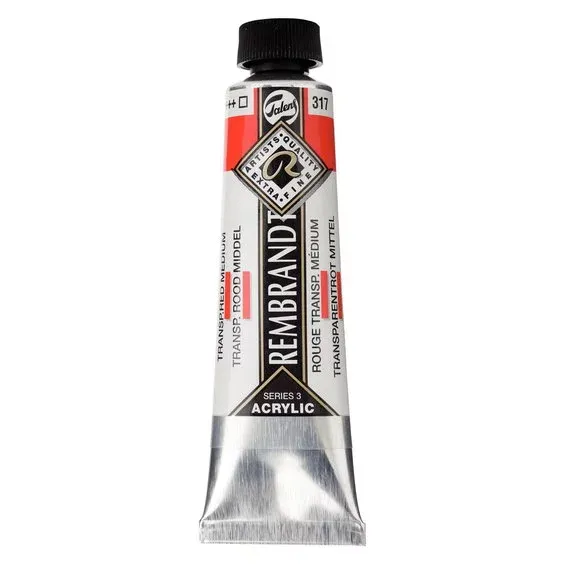 Billig Rembrandt akrylfärg 40 ml Transparent Red Medium - 317