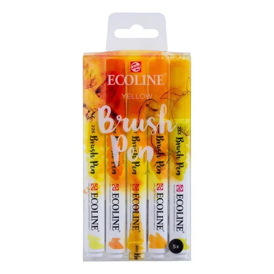 Begränsat erbjudande Ecoline Brush Pen Set - Yellow 5-pack