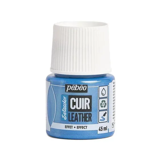Billig Pebeo Cuir Leather Duochrome 45 ml läderfärg, färgar även PU läder – blå & grön