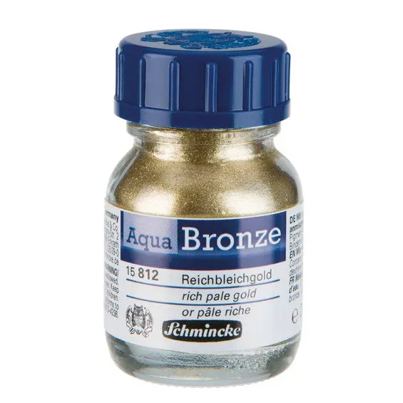Schmincke Aqua Bronze, vattenlösligt metallicpulver 20 ml, Rich Pale Gold 15 812 Köp online
