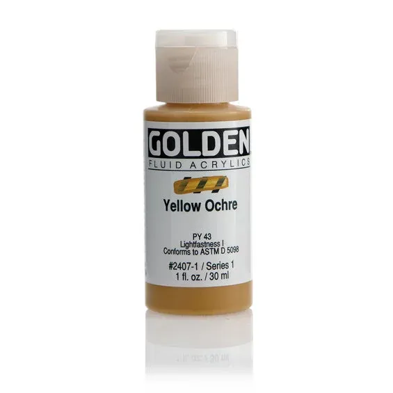 Golden Fluid Acrylics 30 ml - 2407 Yellow Ochre Kampanj