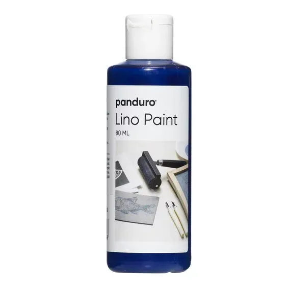 Panduro Lino Paint, vattenbaserad linoleumfärg, blå 80 ml Billig