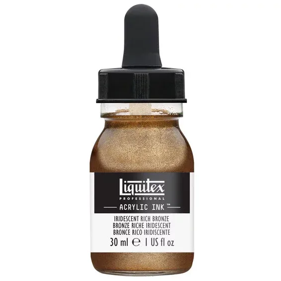 Nedsatt pris Liquitex Professional Acrylic Ink 30 ml – Iridescent rich bronze 229