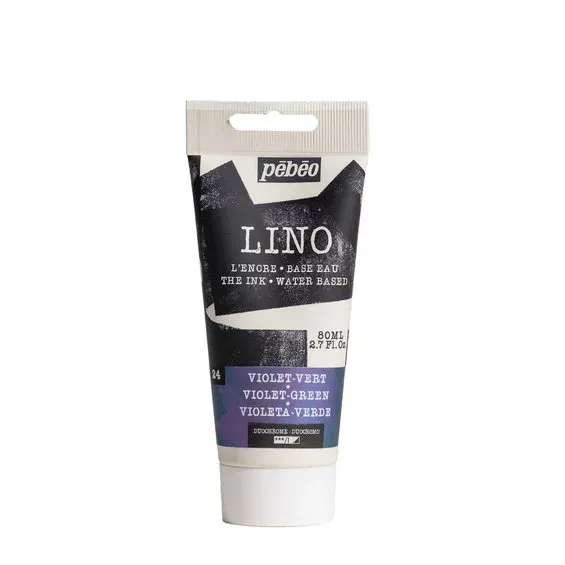 Pebeo Lino Ink 80 ml, vattenbaserad linoleumfärg – Duochrome Purple & Green Rea
