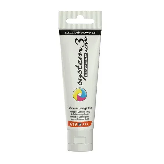 Daler-Rowney System3 Heavy Body akrylfärg 59 ml – Cadmium Orange Hue 619 Fri frakt
