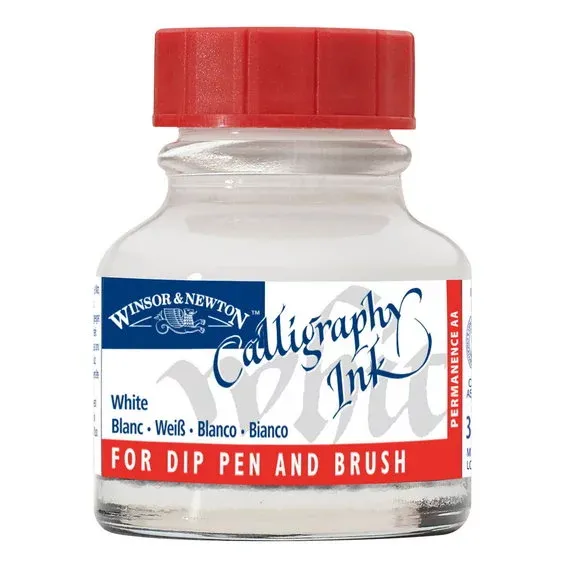 Endast idag Winsor & Newton Calligraphy Ink, Opaque 30 ml White 702