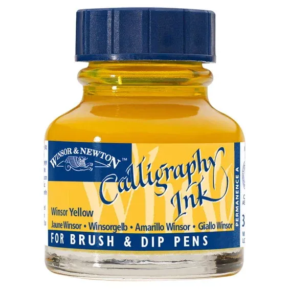 Snabb frakt Winsor & Newton Calligraphy Ink, Transparent 30 ml Winsor Yellow 730