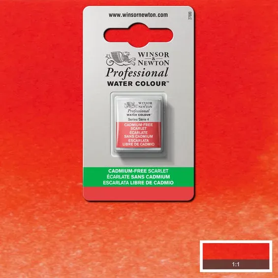Winsor & Newton Professional akvarellfärg halvkopp Cadmium-Free Scarlet 903 Nedsatt pris