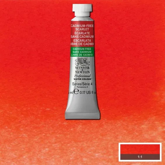 Säker betalning Winsor & Newton Professional akvarellfärg 5 ml Cadmium-Free Scarlet 903