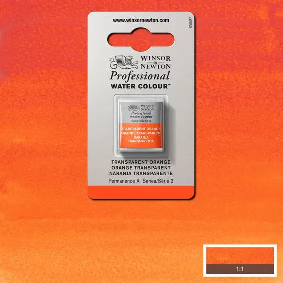 Winsor & Newton Professional akvarellfärg halvkopp Transparent Orange 650 Sista chansen