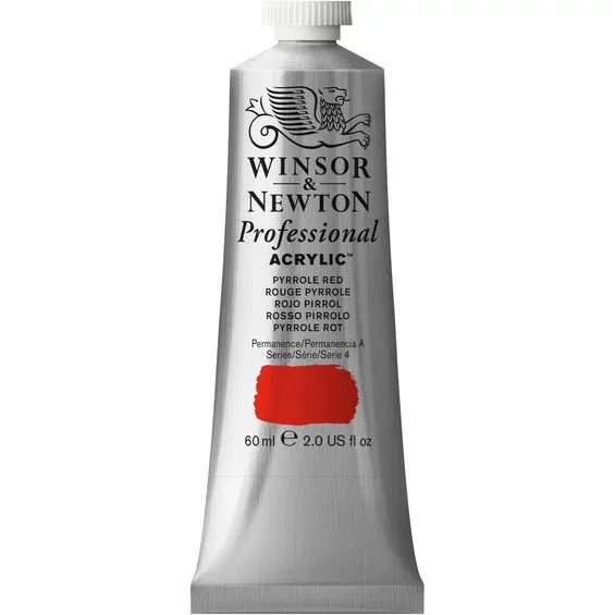 I lager Winsor & Newton Professional akrylfärg 60 ml Pyrrole Red 534