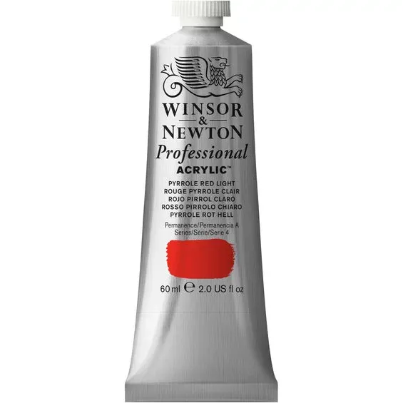 Begränsat antal Winsor & Newton Professional akrylfärg 60 ml Pyrrole Red light 536