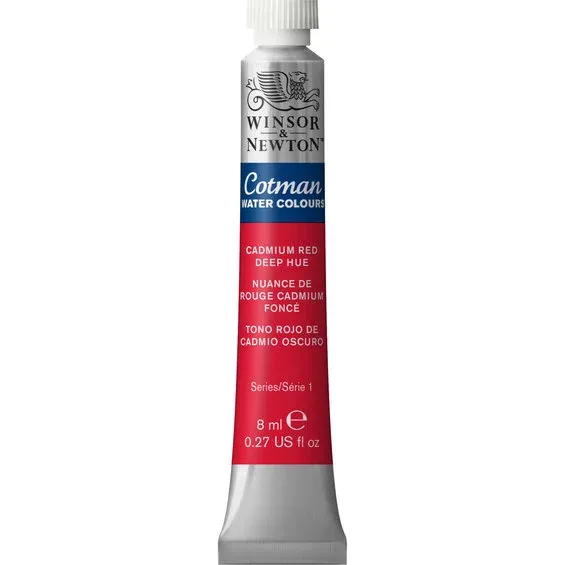 Begränsat antal Winsor & Newton Cotman akvarellfärg 8 ml Cadmium Red Deep Hue 098