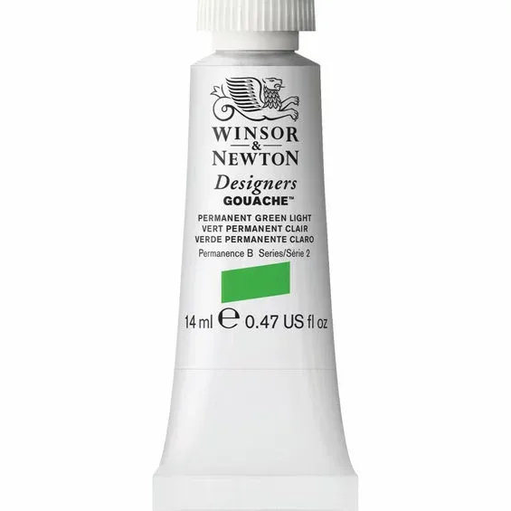 Winsor & Newton Designers gouache 14 ml Permanent green light 483 Snabb leverans