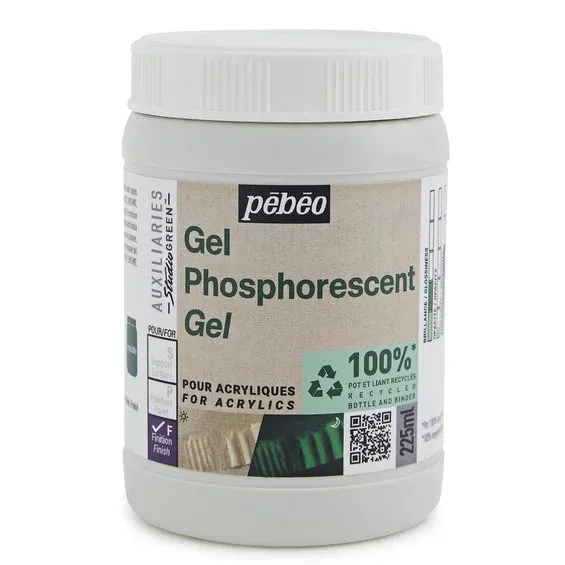 Pebeo phosphorescent gel 225 ml – fosforescerande självlysande gel för målning Säker betalning
