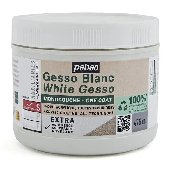 Pebeo Gesso white 475 ml – vit gesso för grundmålning / grundering Billig