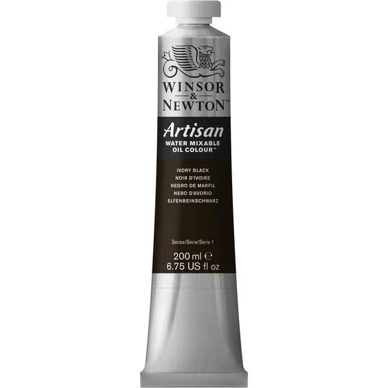 Winsor & Newton Artisan vattenlöslig oljefärg 200 ml Ivory Black 331 Kundfavorit