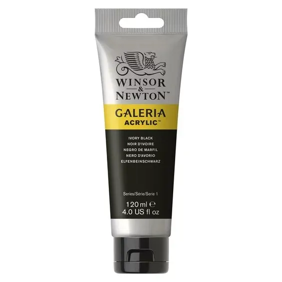 Winsor & Newton Galeria akrylfärg 120 ml Ivory Black 331 Fynd