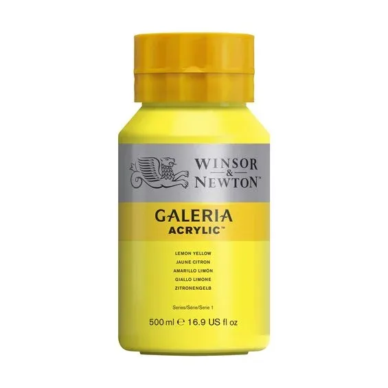 Winsor & Newton Galeria akrylfärg 500 ml Lemon Yellow 346 Erbjudandepris