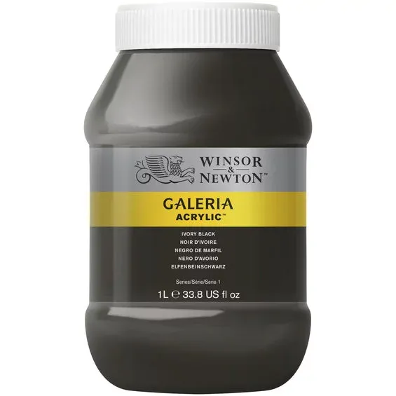 Endast denna vecka Winsor & Newton Galeria akrylfärg 1L Ivory Black 331