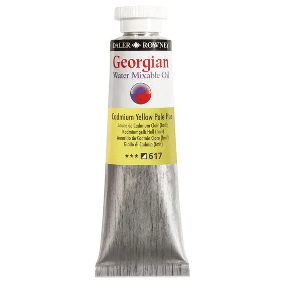 Georgian Water Mixable Oil Colour, vattenlöslig oljefärg 37 ml Cadmium Yellow Pale Hue 617 Rea