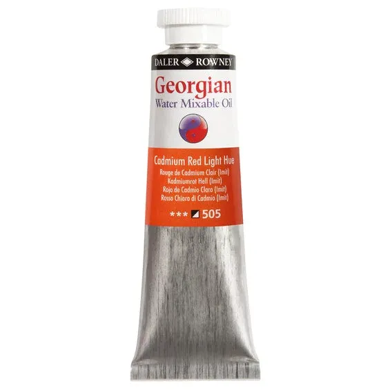 Georgian Water Mixable Oil Colour, vattenlöslig oljefärg 37 ml Cadmium Red Light Hue 505 Begränsat antal