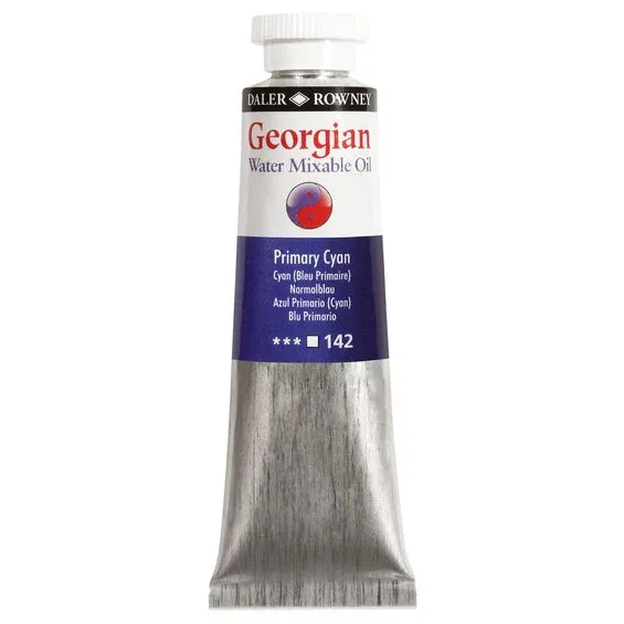 Georgian Water Mixable Oil Colour, vattenlöslig oljefärg 37 ml Primary Cyan 142 I lager