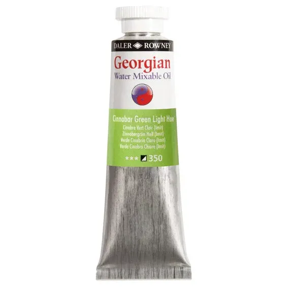 Rabatter Georgian Water Mixable Oil Colour, vattenlöslig oljefärg 37 ml Cinnabar Green Light Hue 350