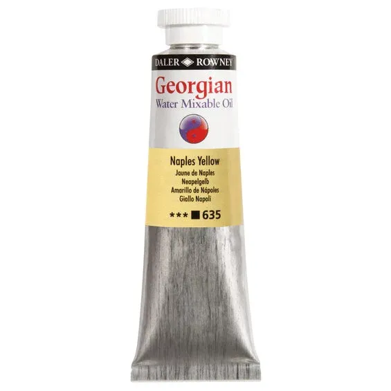 Fri frakt Georgian Water Mixable Oil Colour, vattenlöslig oljefärg 37 ml Naples Yellow 635