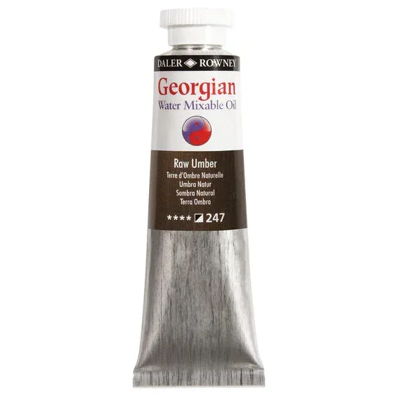 Georgian Water Mixable Oil Colour, vattenlöslig oljefärg 37 ml Raw Umber 247 Snabb leverans