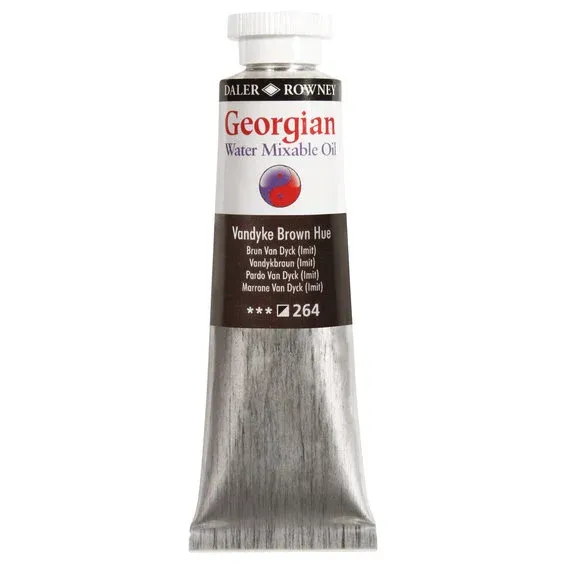 Beställ idag Georgian Water Mixable Oil Colour, vattenlöslig oljefärg 37 ml Vandyke Brown Hue 264