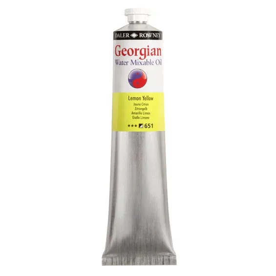 Georgian Water Mixable Oil Colour, vattenlöslig oljefärg 200 ml Lemon Yellow 651 Populärt val