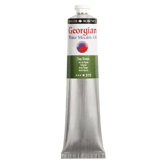 Georgian Water Mixable Oil Colour, vattenlöslig oljefärg 200 ml Sap Green 375 Populär