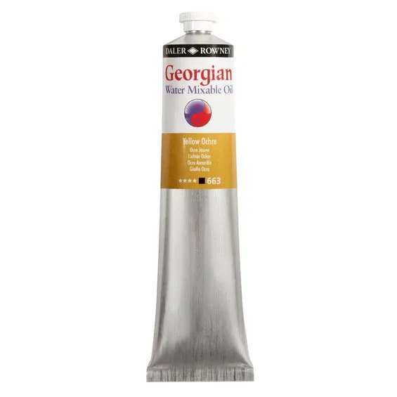 Premium Georgian Water Mixable Oil Colour, vattenlöslig oljefärg 200 ml Yellow Ochre 663
