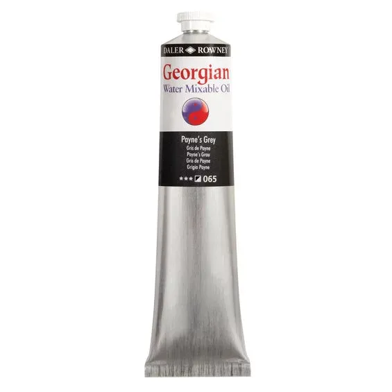 Georgian Water Mixable Oil Colour, vattenlöslig oljefärg 200 ml Payne's Grey 0065 Rabatter