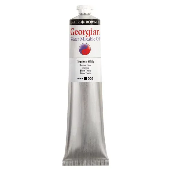 Lågt pris Georgian Water Mixable Oil Colour, vattenlöslig oljefärg 200 ml Titanium White 009