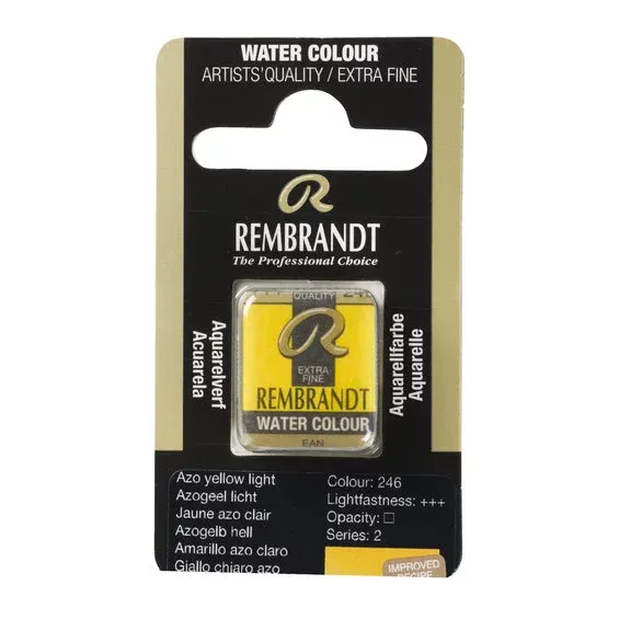 Sista chansen Rembrandt akvarellfärg halvkopp – Azo Yellow Light Cadmium Free 246