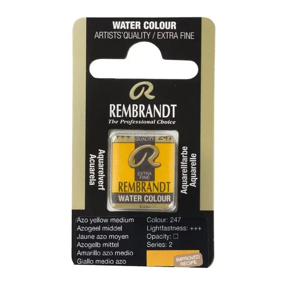 I lager Rembrandt akvarellfärg halvkopp – Azo Yellow Deep Cadmium Free 248
