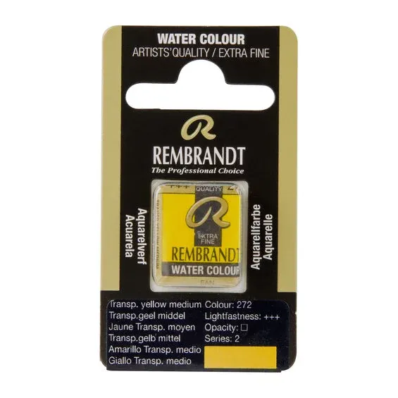 Rembrandt akvarellfärg halvkopp – Transparent Yellow Medium 272 Outlet