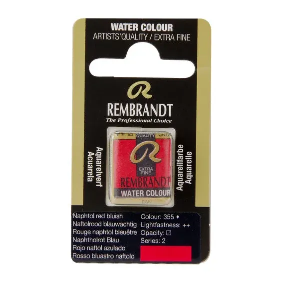 Lägg i varukorgen Rembrandt akvarellfärg halvkopp – Napthol Red Bluish 355