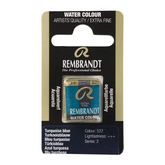 Rembrandt akvarellfärg halvkopp – Turquoise Blue 522 Lägg i varukorgen