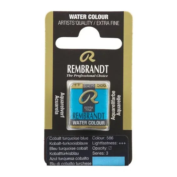 Rembrandt akvarellfärg halvkopp – Cobalt Turquoise Blue 586 Rabatt