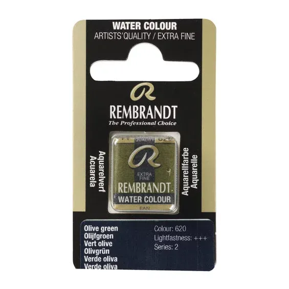 Rembrandt akvarellfärg halvkopp – Olive Green 620 Sänkt pris