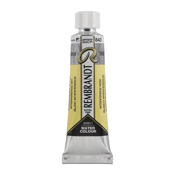 Billig Rembrandt akvarellfärg 10 ml tub – Interference White 843