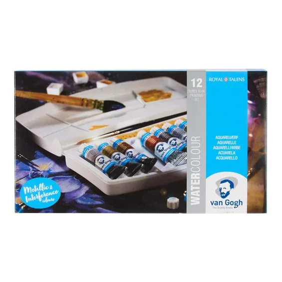 van Gogh akvarellfärger i set – 12x10 ml effektfärger – metallic, pärlemor m.m Reapris