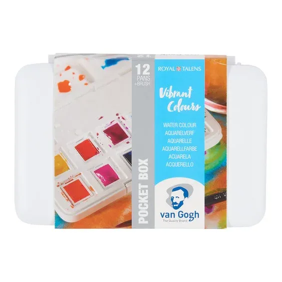 Trygg betalning van Gogh akvarellfärger i set – 12 halvkoppar – Vibrant