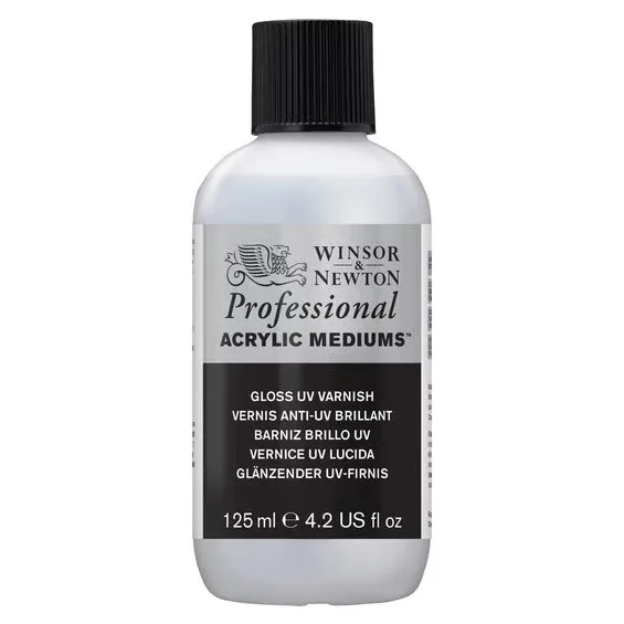 Premium Winsor & Newton Gloss UV Varnish 125 ml, skyddande fernissa mot solljus, damm etc.