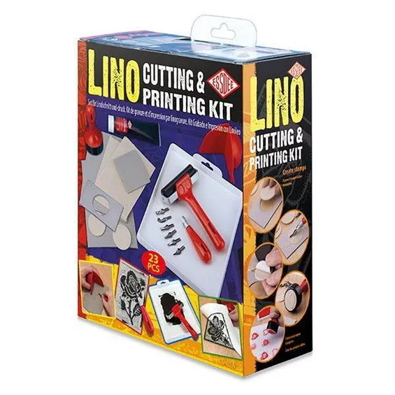 Essdee Lino Printing Kit, kit med exakt allt för linoleumtryck & linoleumsnitt! Kampanj