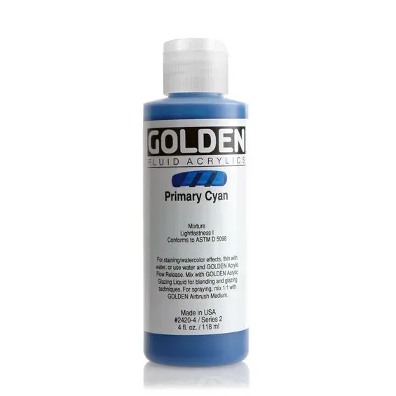 Golden Fluid Acrylics 118 ml - 2420 Primary Cyan Endast idag